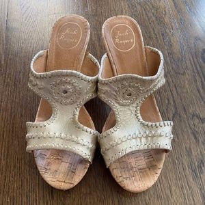 Gold Jack Rogers Size 9 Cork Wedges